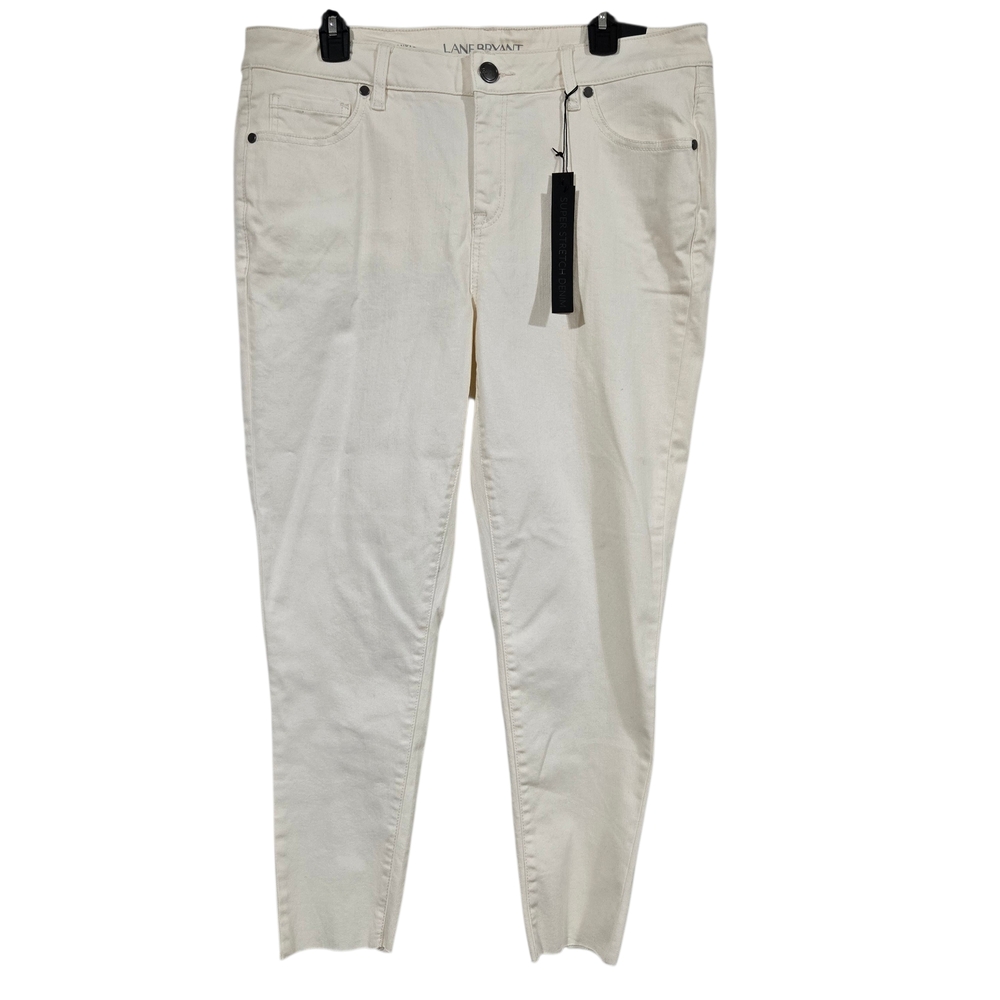 Lane Bryant Off White Mid Rise Super Stretch Ankle Jeans 16W FLAW